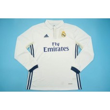 Real Madrid 16/17 Home Long Sleeve Soccer Jersey